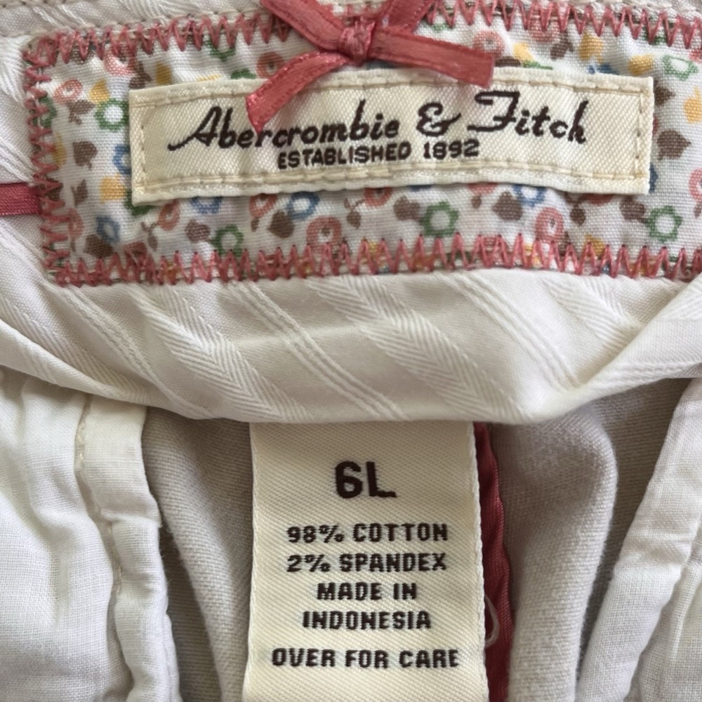 Vintage Y2K Abercrombie Fitch Low Rise Khaki Flare Pants 6 Long Tan Preppy - Picture 10 of 13